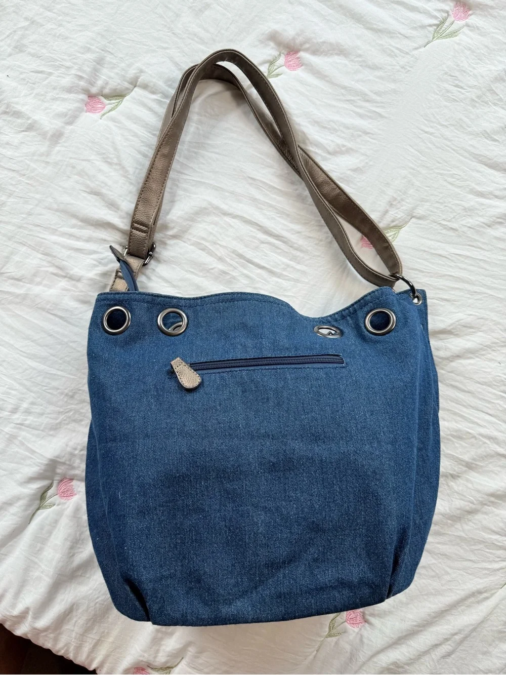 Jean Denim Y2K Vintage Star Rhinestone Studded Metallic Shoulder Bag
